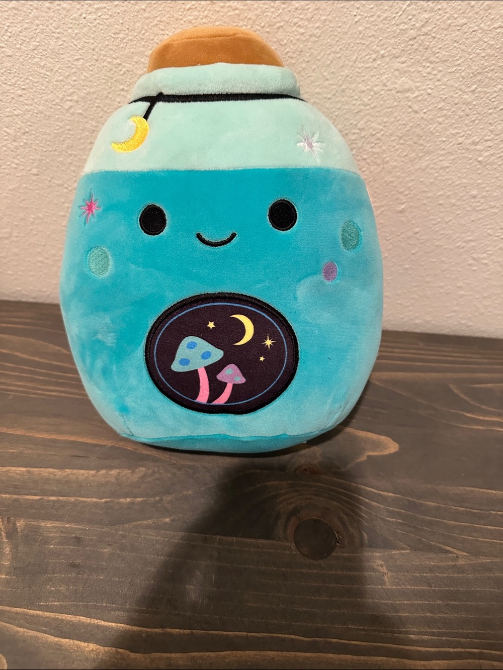 Squishmallows Teal Mushroom Moon Jar Plush Accent Pillow